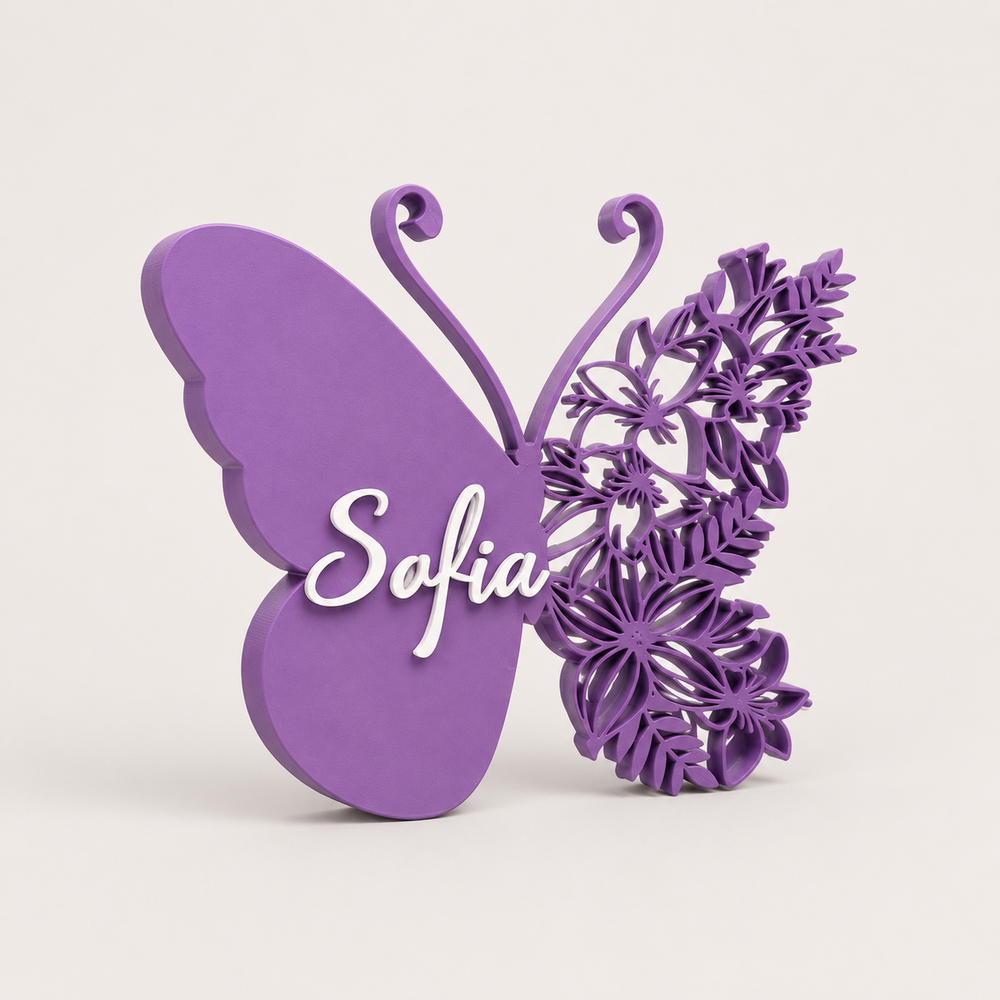 Personalized Floral Butterfly Name Keepsake